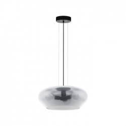 Viseća svjetiljka, E27, PROM 500, staklo zadimljeno/crna ‘PRIORAT’ - 39658