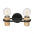 Zidna svjetiljka, E27, 2x40W, crna/drvo “CHIEVELEY” - 43542