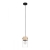 Viseća svjetiljka, E27, 1x28W, crna/drvo/prozirno staklo “MADRESELVA” - 43545