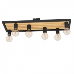 Stropna svjetiljka “CONSETT”, E27, max 6x40W, L-780, crna drvo - 43724