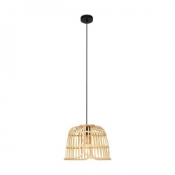 Viseća svjetiljka “GLYNEATH”, E27, max 1x40W, PROM 375, crna pletena smeđa - 43873