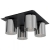 Stropna svjetiljka, E27, 4x40W, 380x380, crna/crno prozirno staklo “GOROSIBA” - 99632